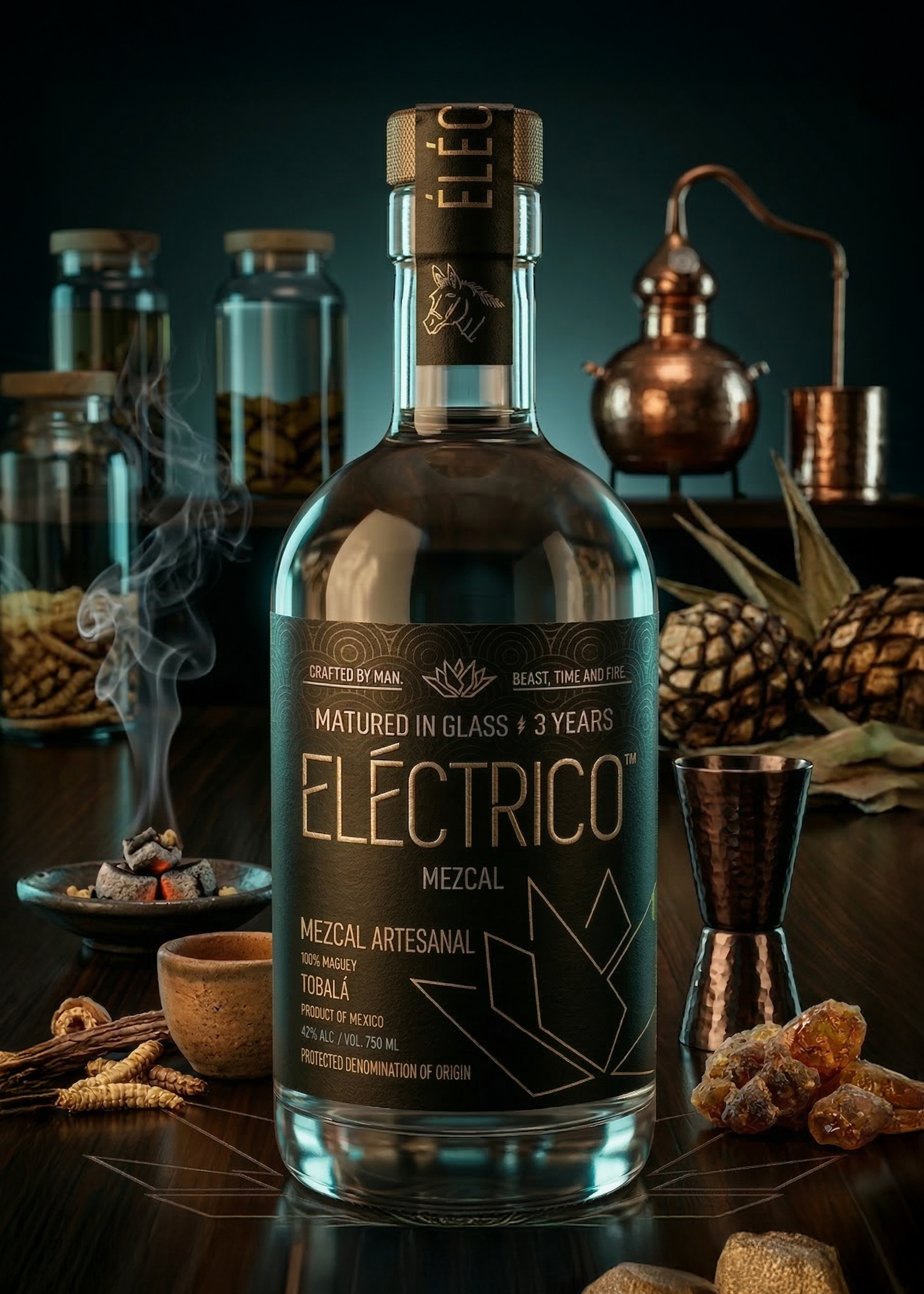 Mezcal Tobalá matured 3 years bottle