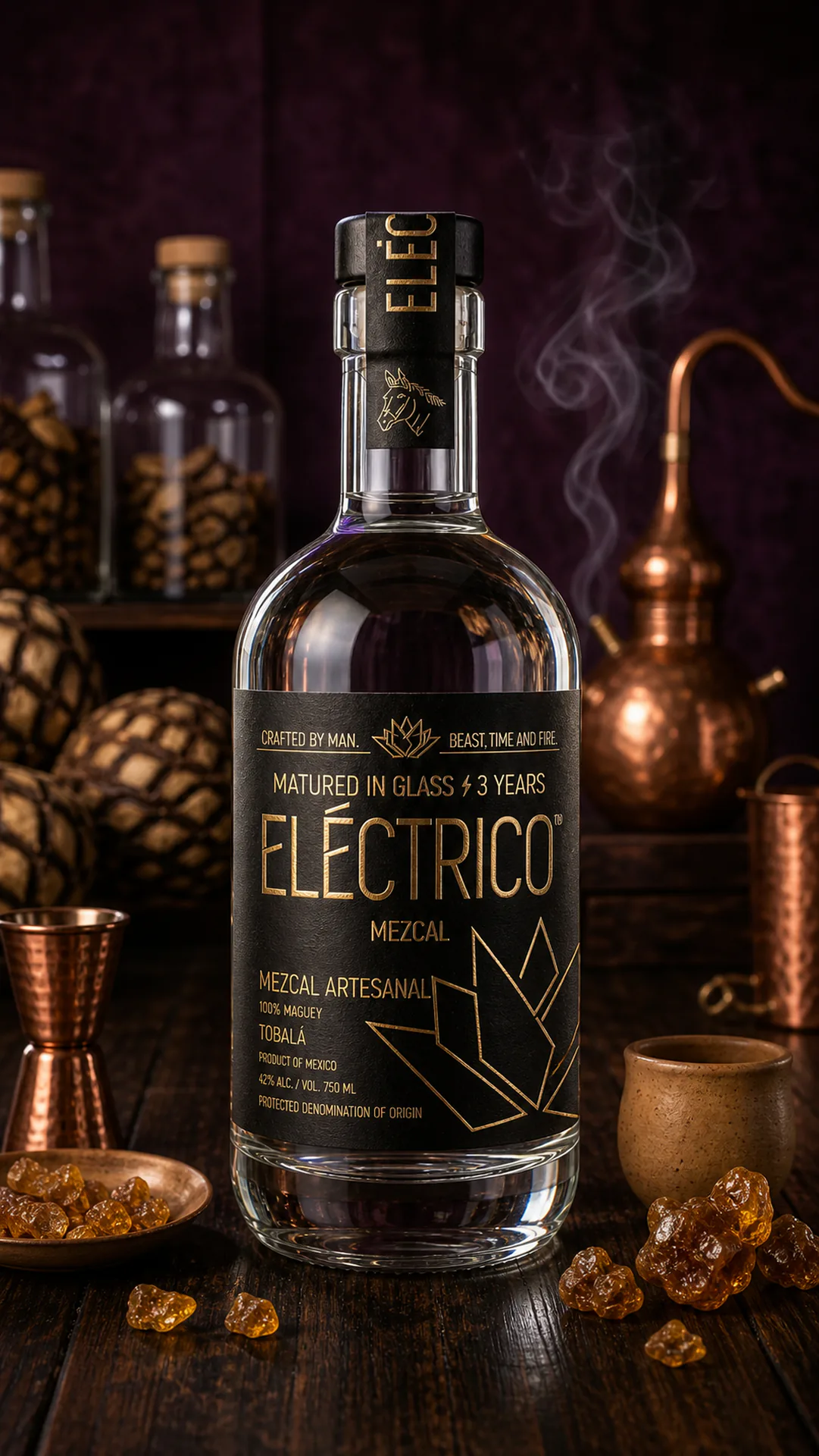 Mezcal Tobalá matured 3 years bottle