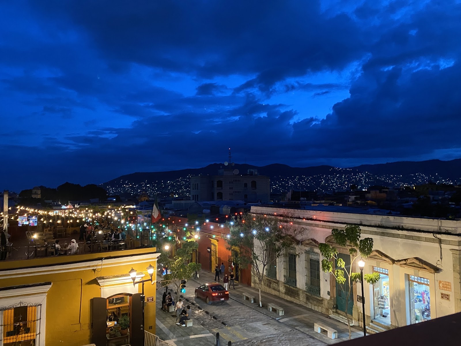 Oaxaca streets at twilight
