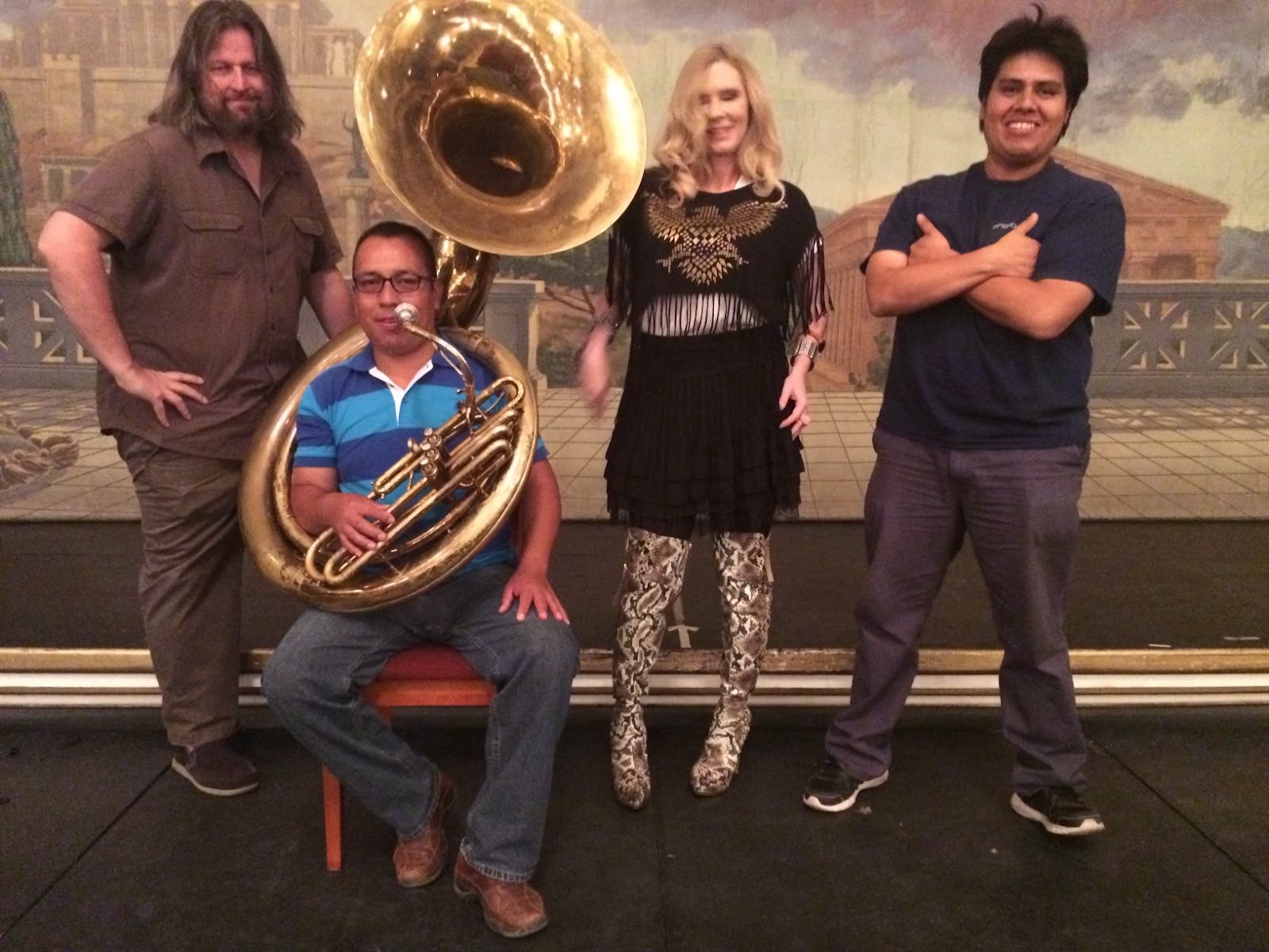 a brass band with tuba
