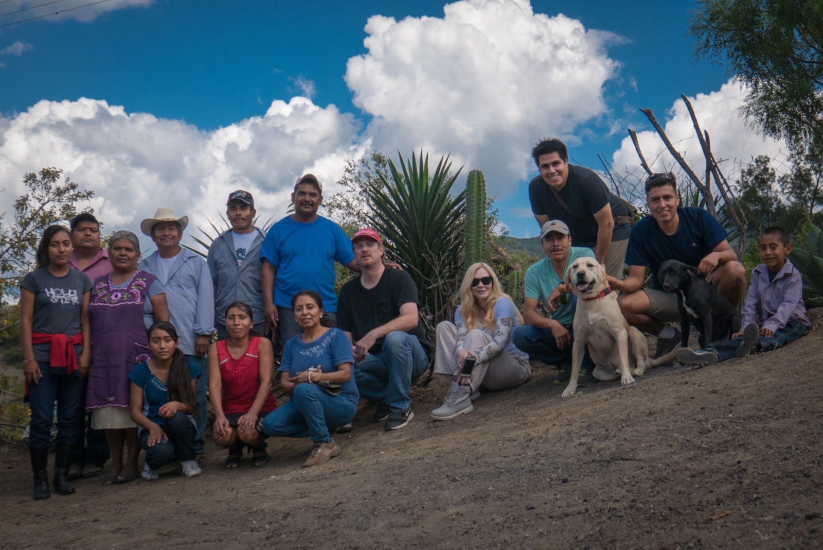 a group beside the agave